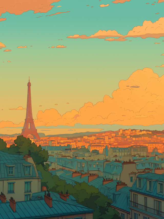 Stylized View of Paris