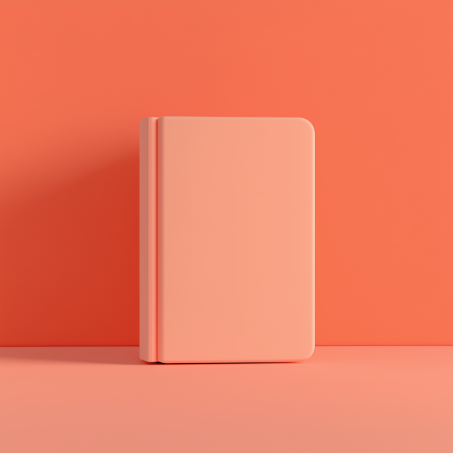 Pastel Pink Book on Orange Background