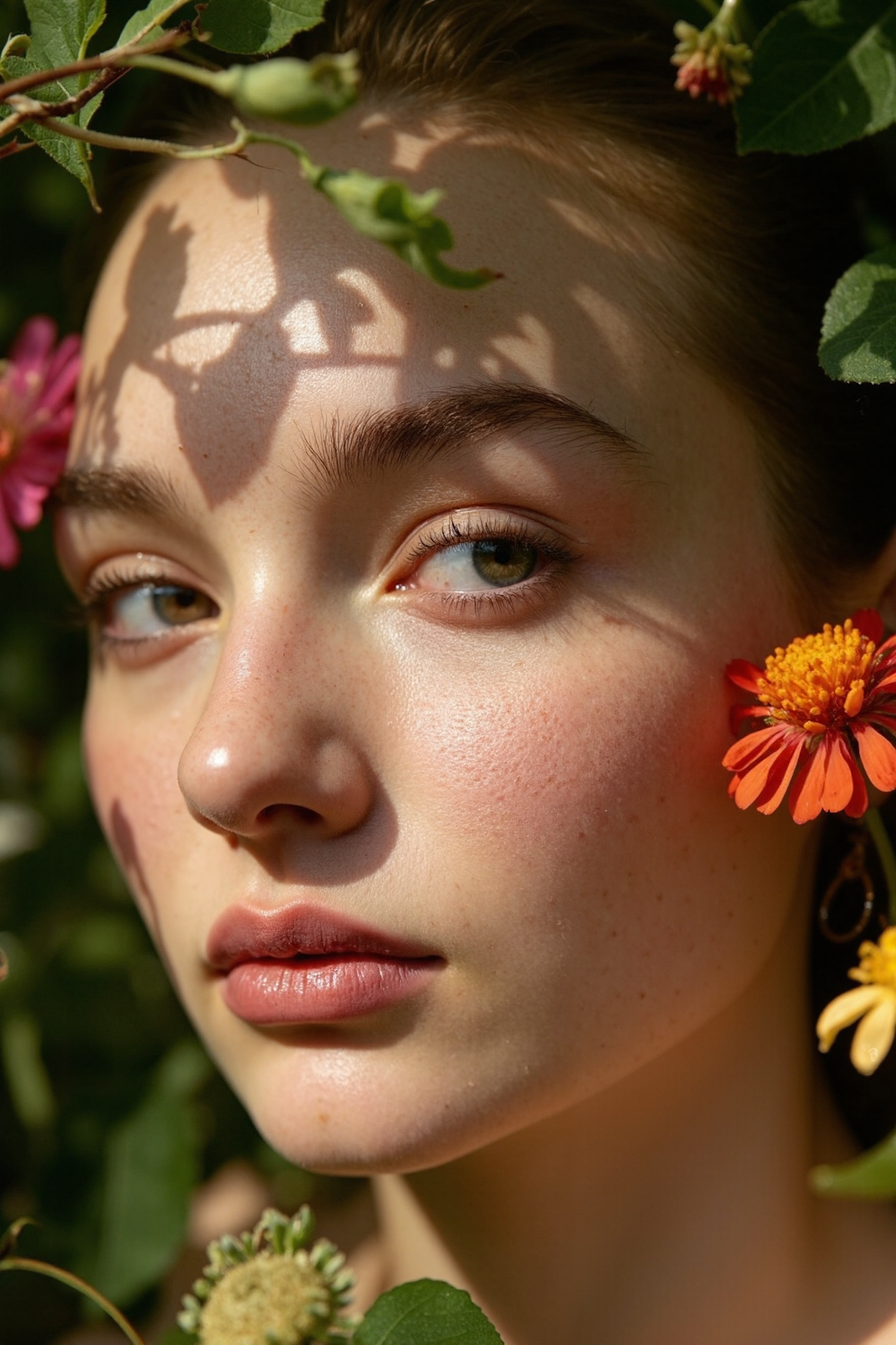 Floral Face Close-Up