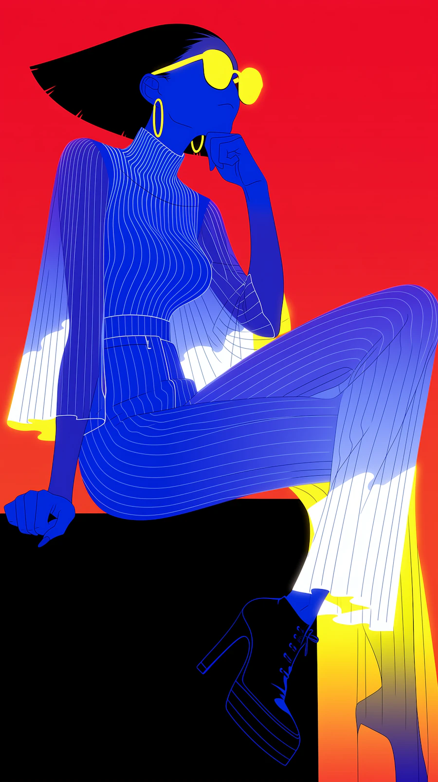 Contemplative Figure Art