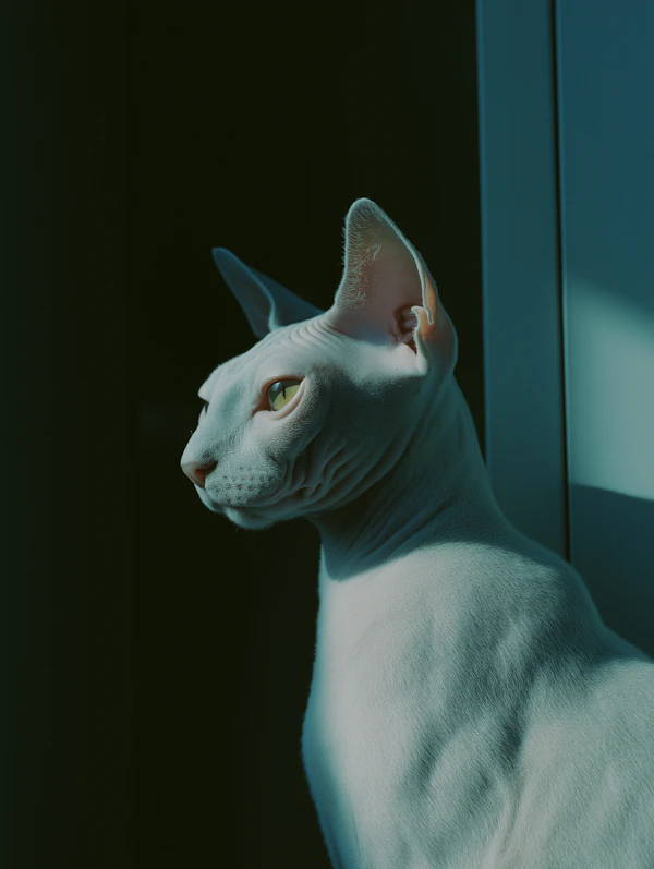 Light Grey Sphynx Cat Portrait