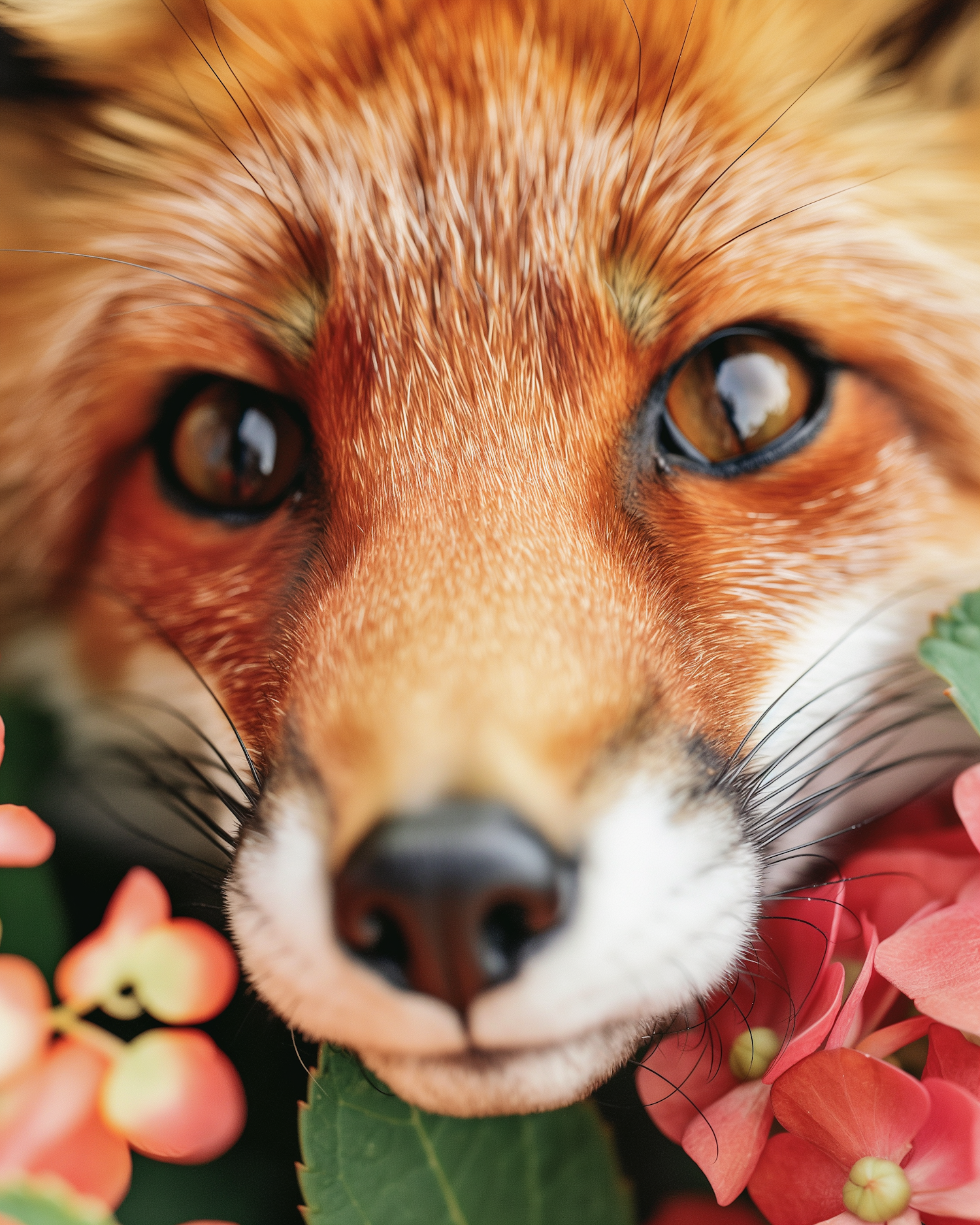 Intimate Glance of a Vibrant Orange Fox