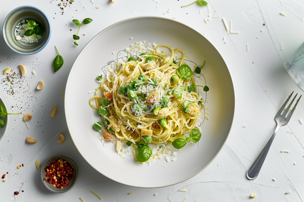 Gourmet Spaghetti Pasta Plate