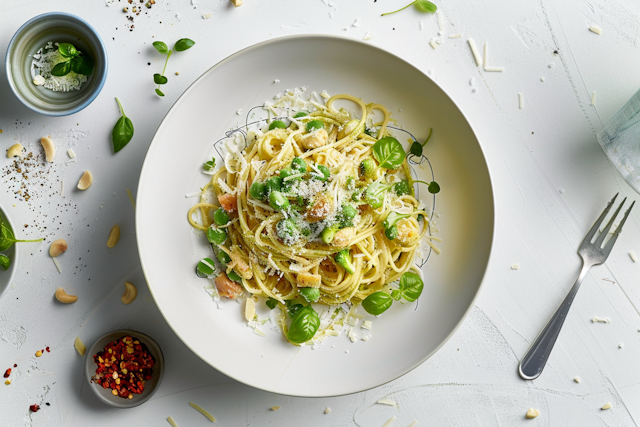 Gourmet Spaghetti Pasta Plate