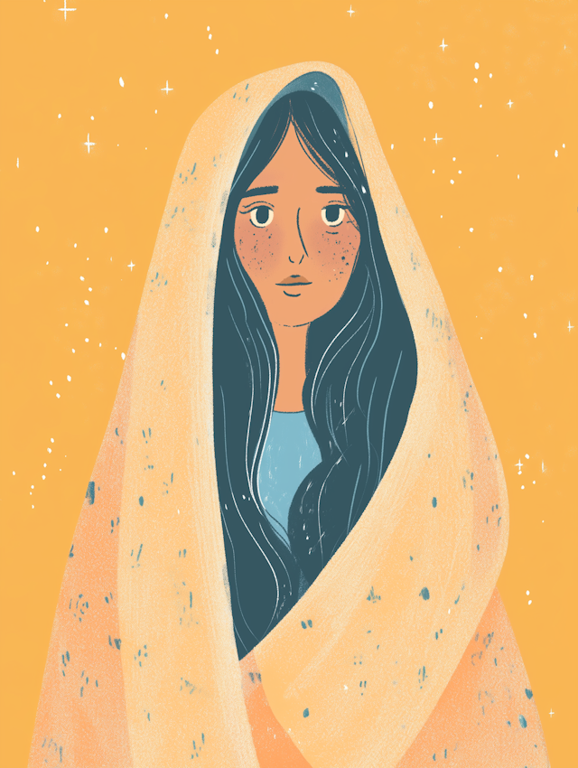 Contemplative Woman Illustration