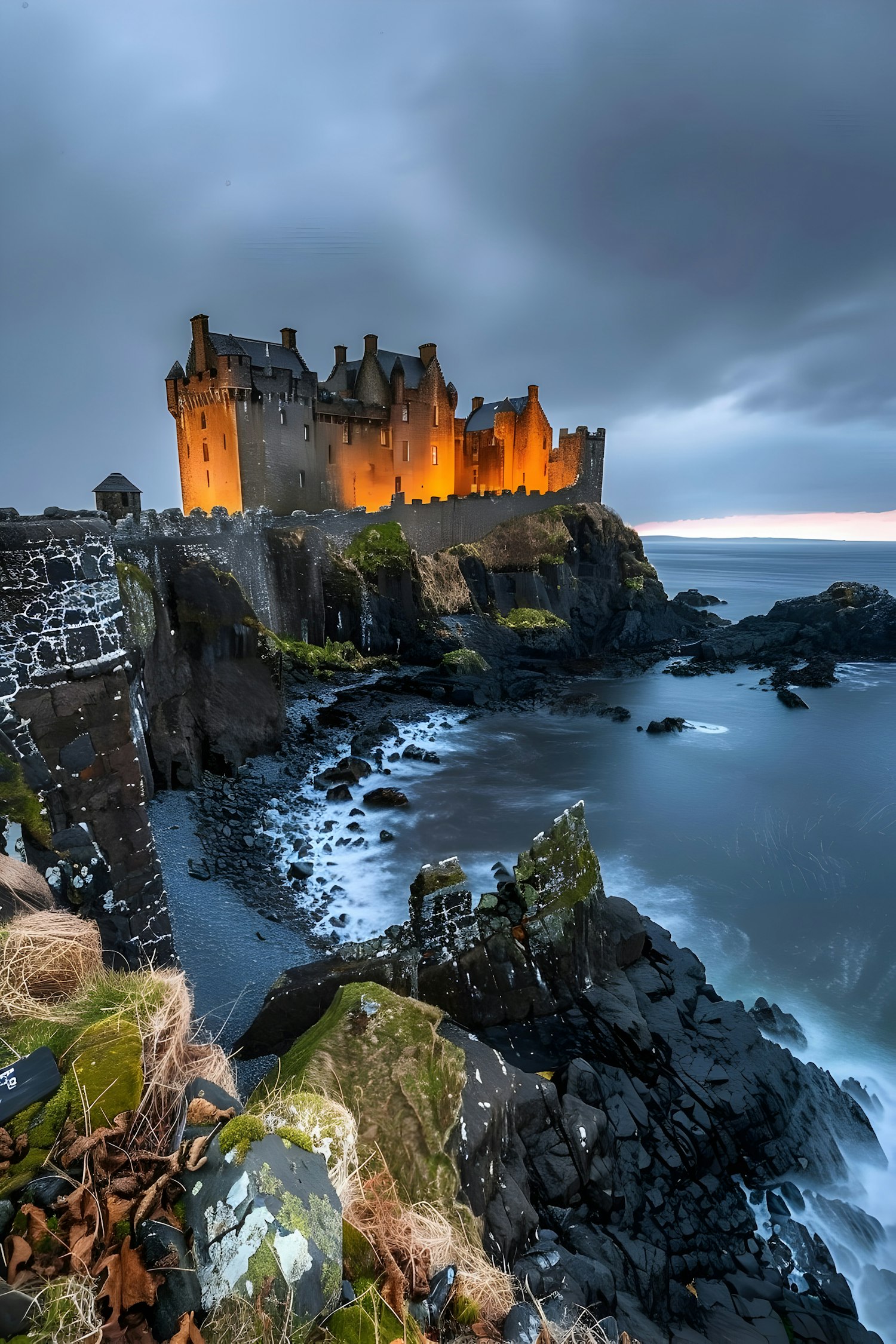 Dramatic Coastal Castle Scene