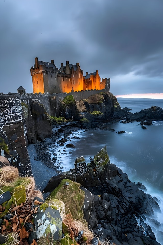 Dramatic Coastal Castle Scene