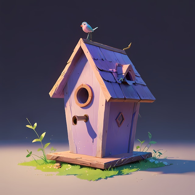 Charming Birdhouse with Bird