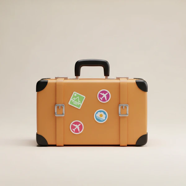 Orange Travel Suitcase
