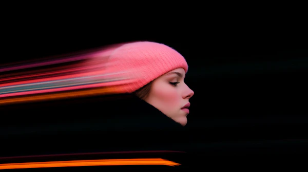 Serene Profile with Pink Hat