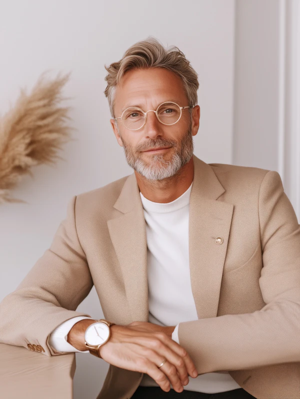 Man in Beige Blazer