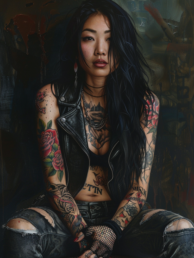 Rebellious Tattooed Woman