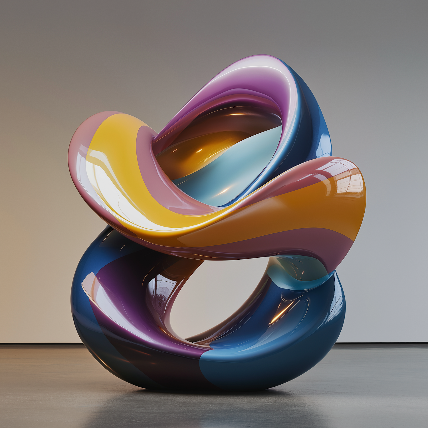 Abstract Sculpture with Interwoven Loops