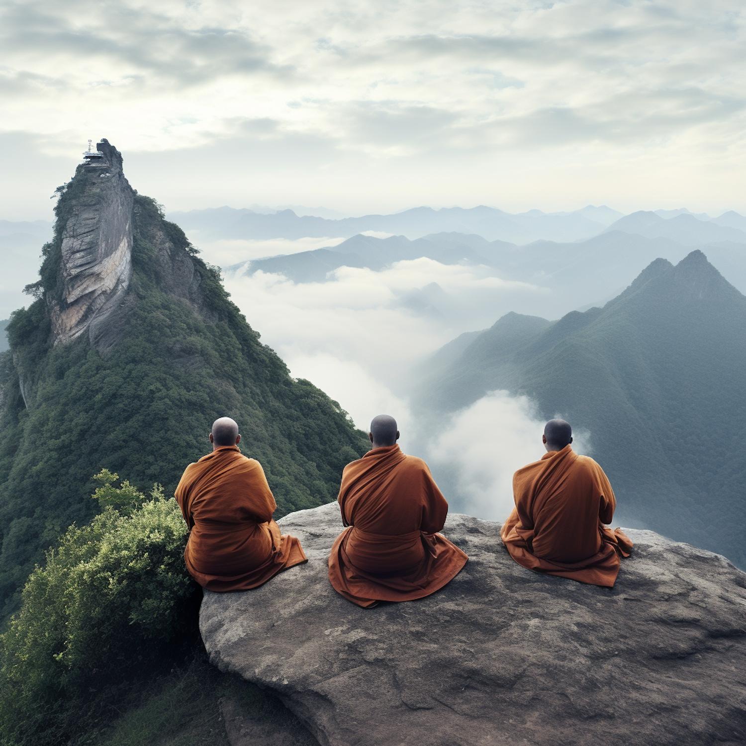 Serenity Amidst the Clouds: Monastic Meditation on a Mountain Vista