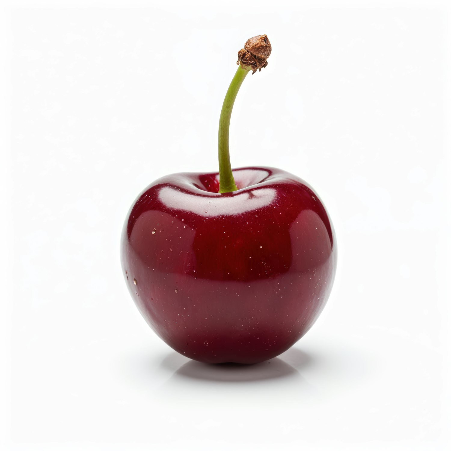 Glossy Cherry on White Background