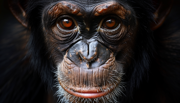 Contemplative Chimpanzee Portrait