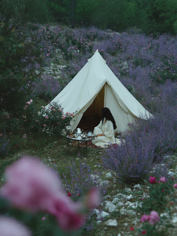 Serene Outdoor Tea Scene