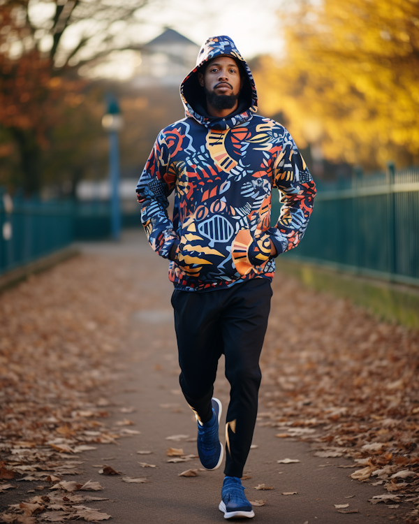 Autumn Runner in Vibrant Sweatshirt