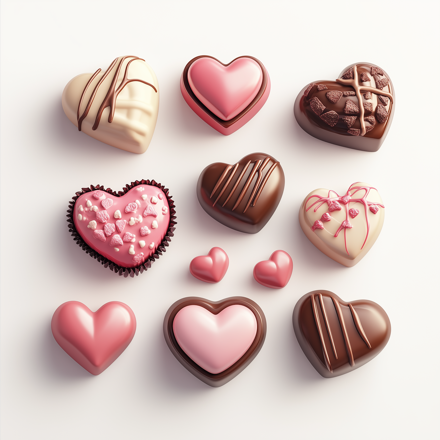 Heart-Shaped Chocolates Assortment