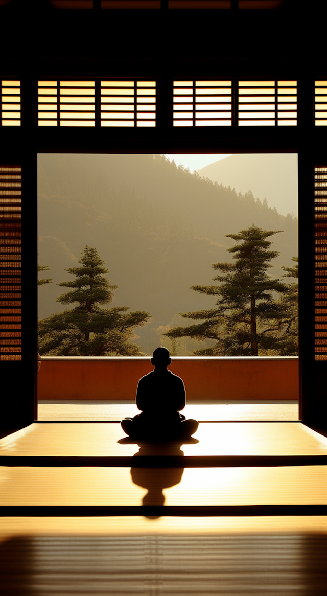 Zen Silhouette at Dawn