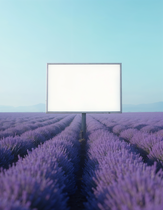 Lavender Field with Billboard