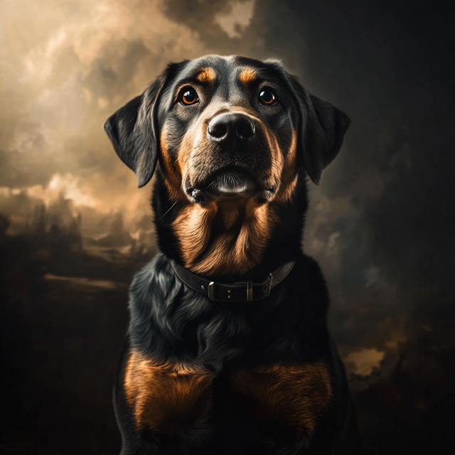 Portrait of a Rottweiler