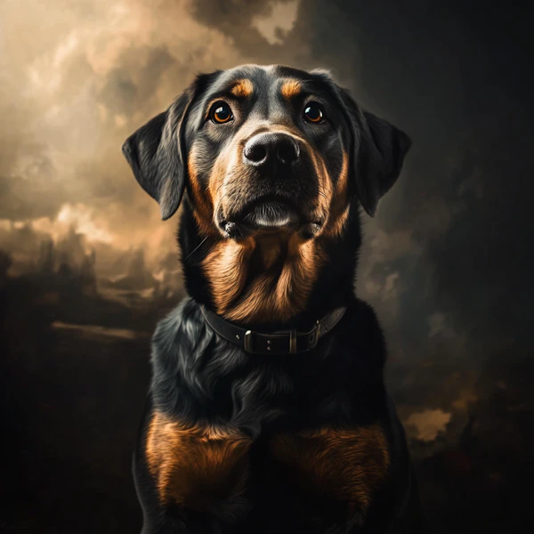 Portrait of a Rottweiler