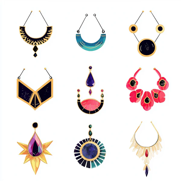 Artistic Necklace Grid