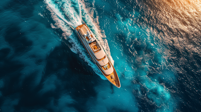 Luxury Yacht Aerial View