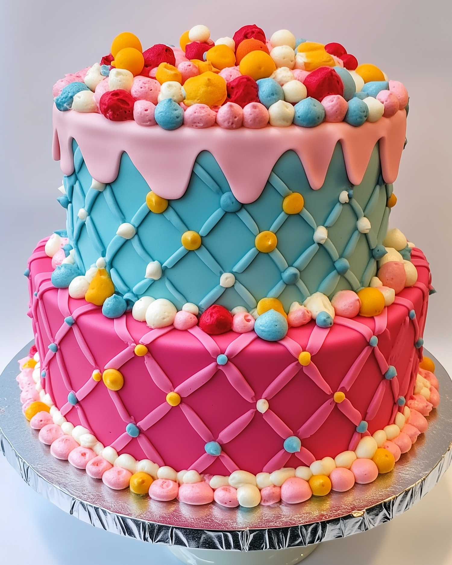 Vibrant Two-Tiered Celebration Cake