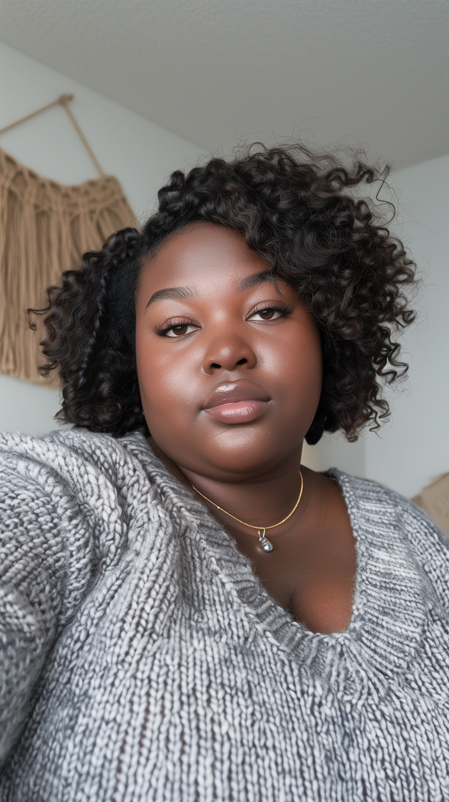 Portrait of Confident Young Woman with Natural Curls