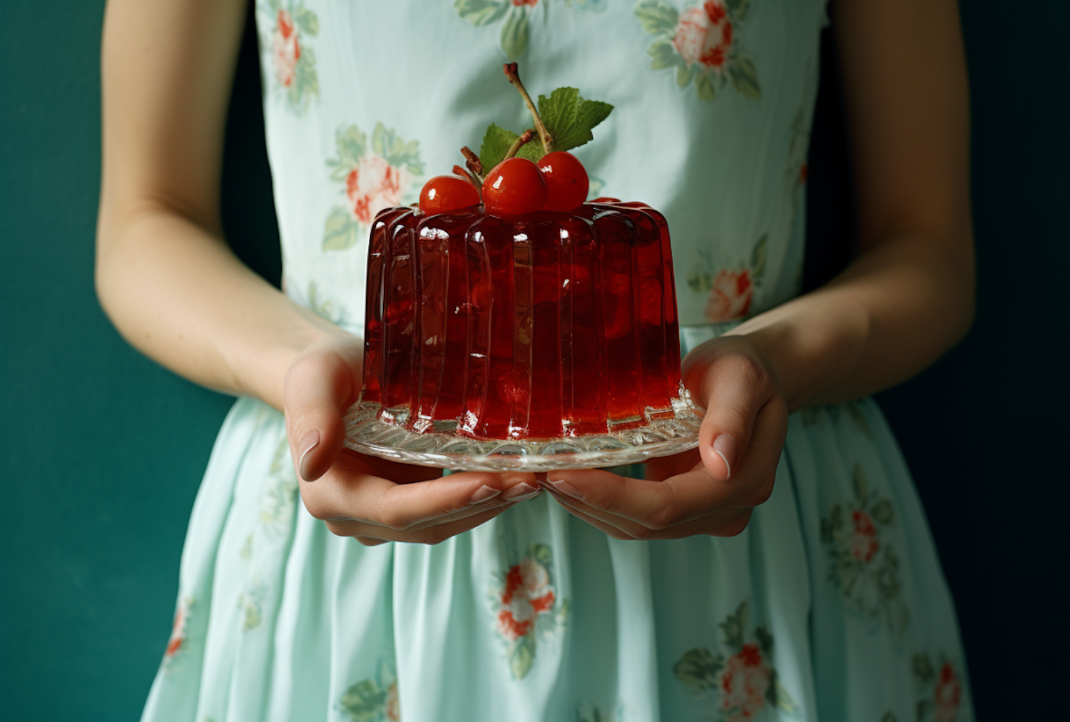 Elegant Cherry Gelatin Presentation