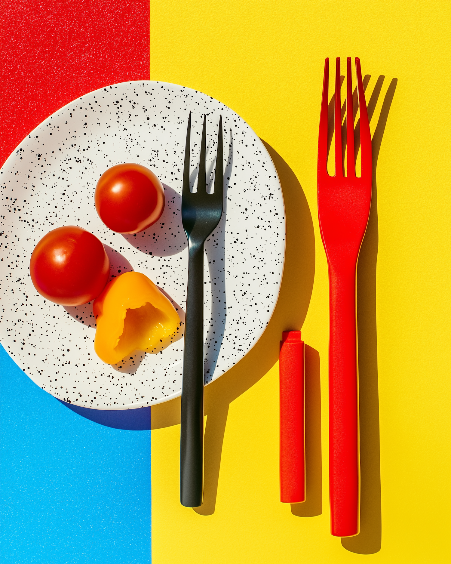 Colorful Abstract Plate Composition