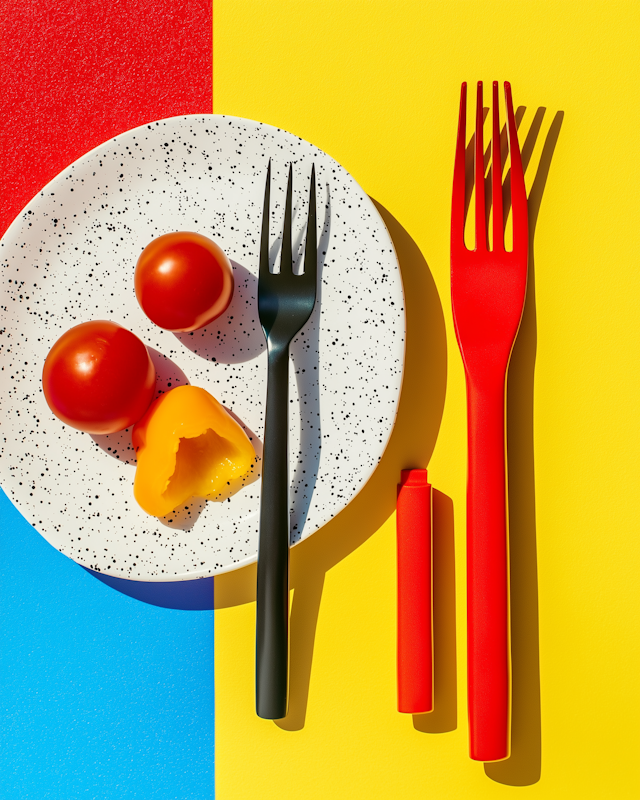 Colorful Abstract Plate Composition