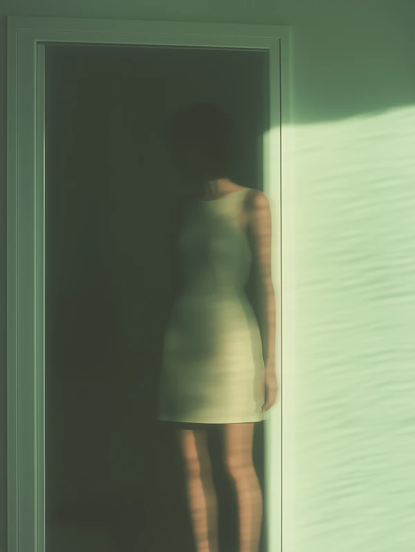 Silhouette Behind Frosted Glass