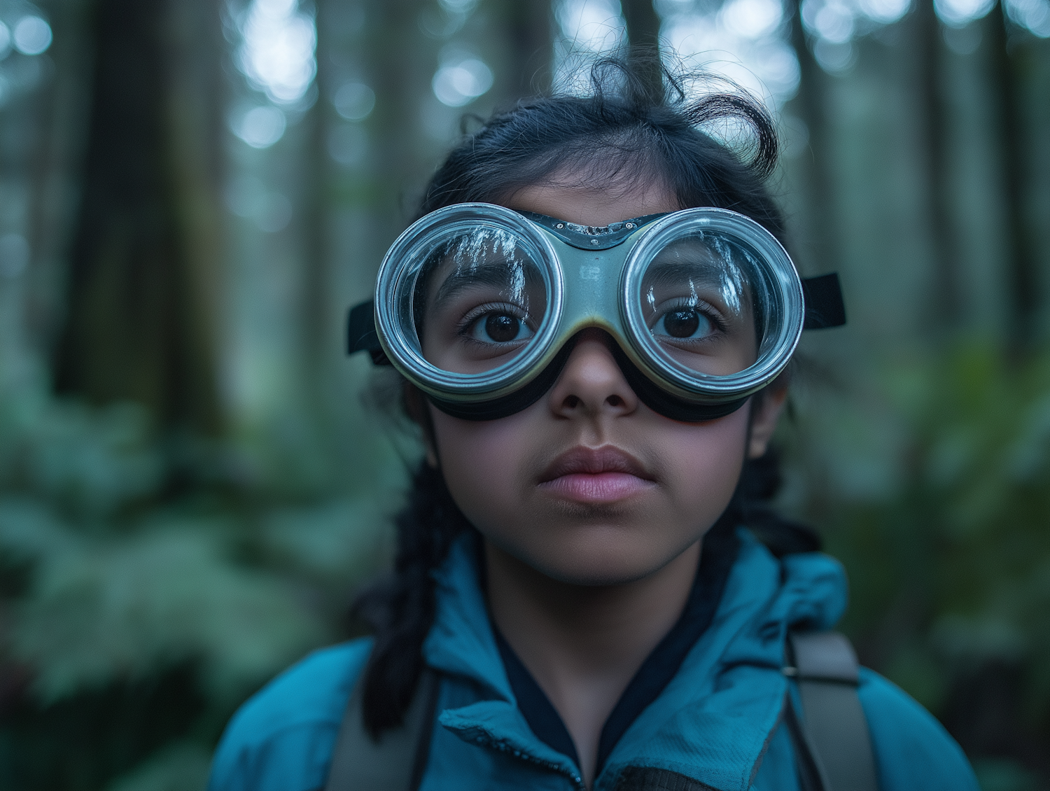 Inquisitive Girl in Forest