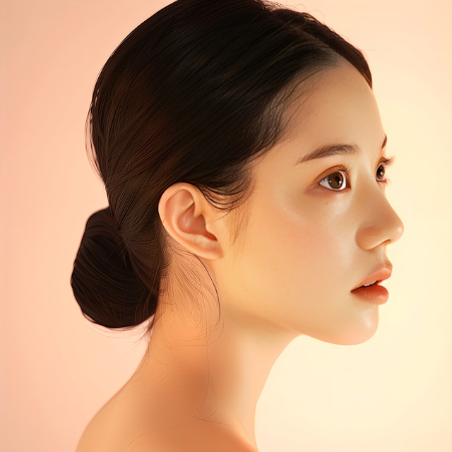 Serene Profile of Young Woman