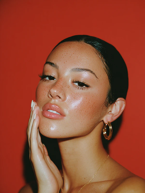 Freckled Elegance Portrait