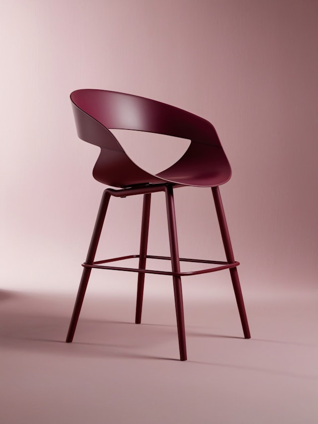 Modern Burgundy Bar Stool