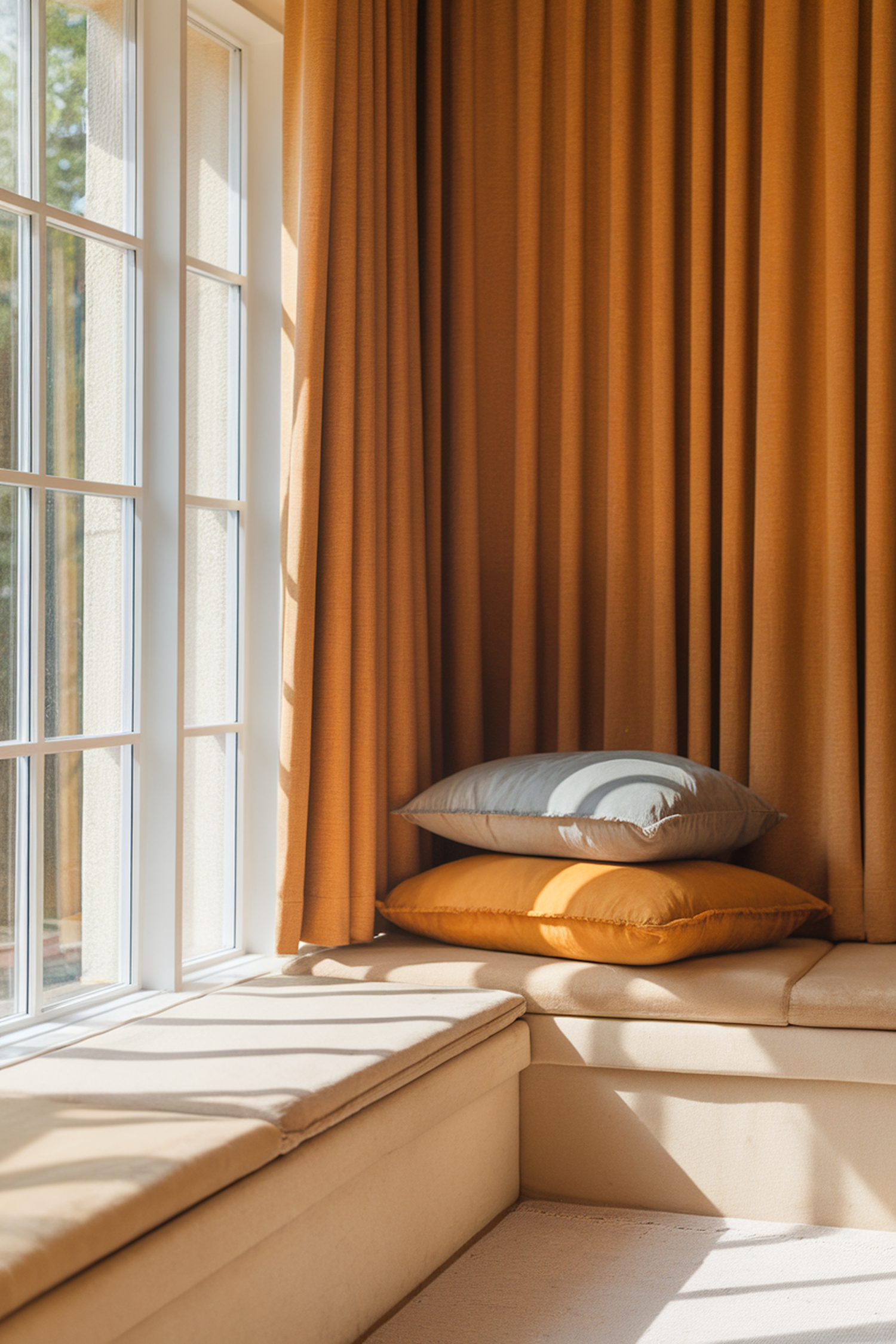 Cozy Interior Reading Nook by Window