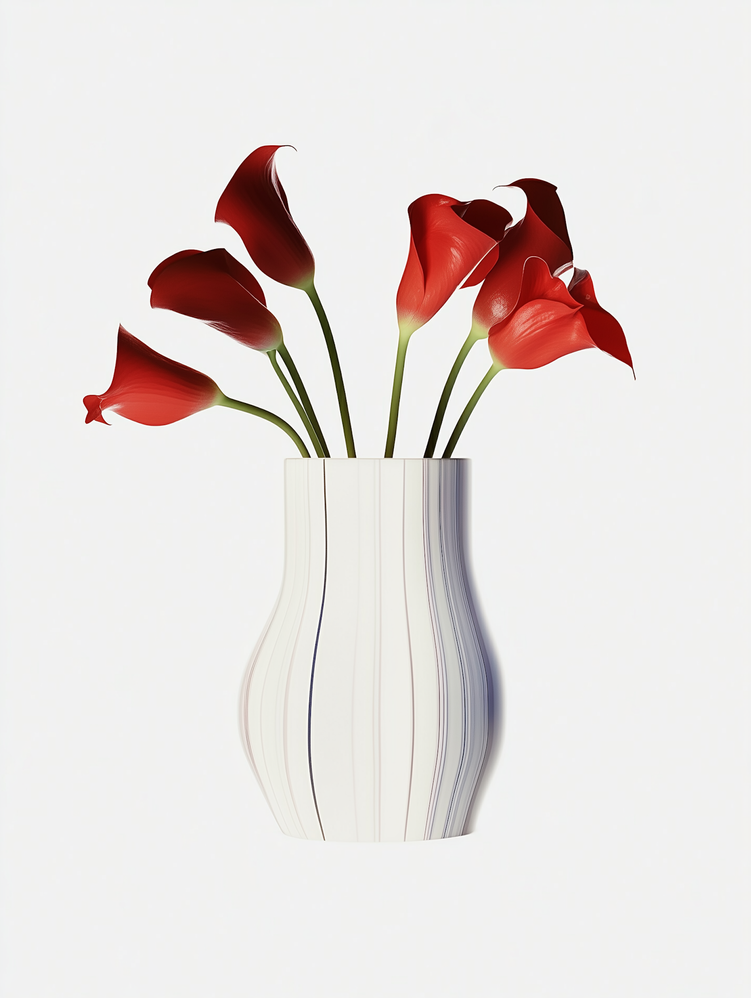 Elegant Calla Lilies in White Vase