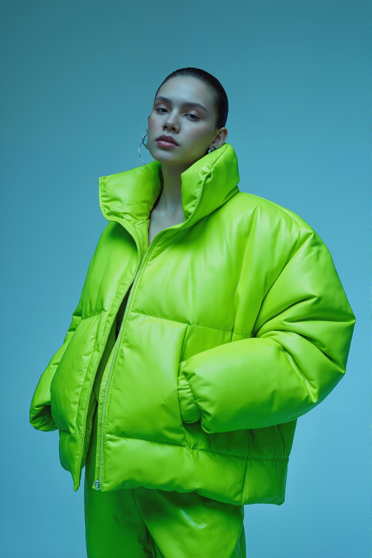 Neon Green Puffer Jacket Fashion