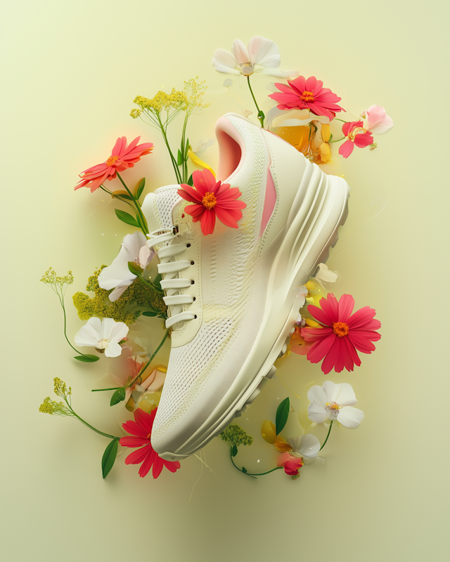 Stylish Sneaker with Floral Accents