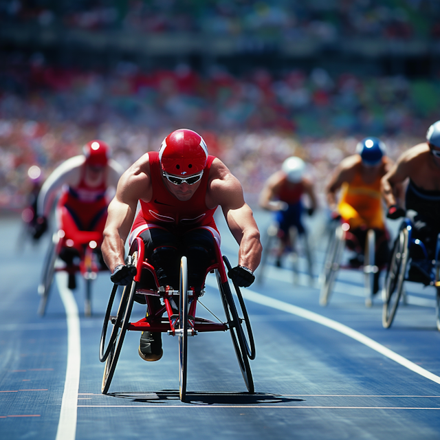 Wheelchair Racing Event at Athletic Stadium