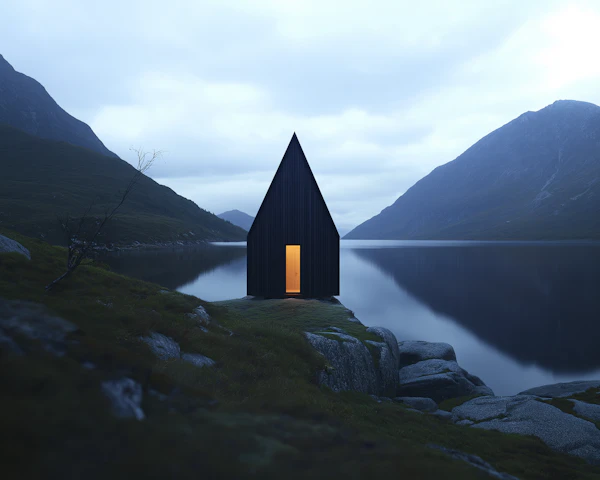 Minimalist Lake Cabin