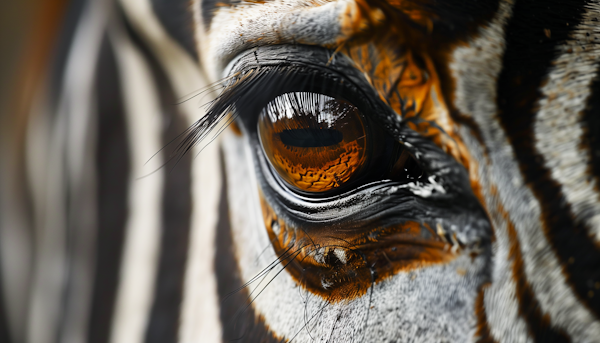 Zebra Eye Close-up