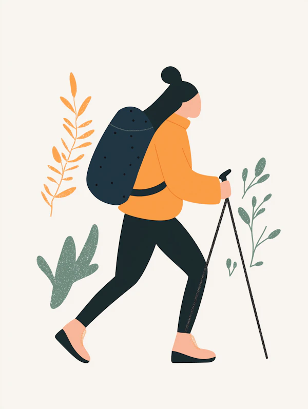 Stylized Hiking Illustration