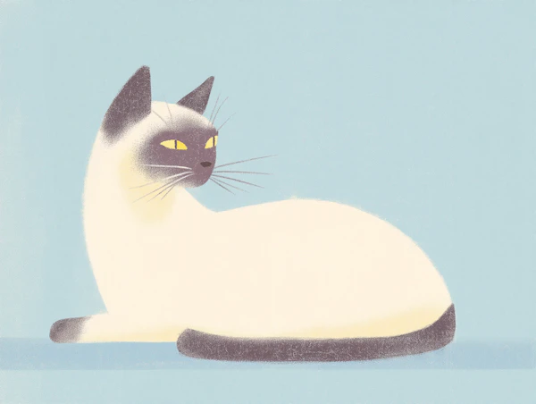 Elegant Siamese Cat Art