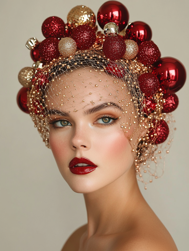 Regal Portrait with Ornate Headpiece