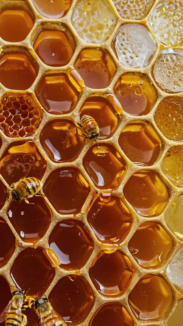 Bees on Honeycomb